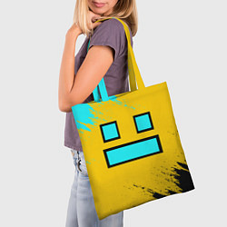 Сумка-шопер GEOMETRY DASH SMILE БРЫЗГИ КРАСОК, цвет: 3D-принт — фото 2