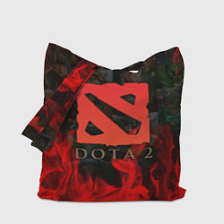 Сумка-шопер DOTA 2 ЛОГО В ОГНЕ, ПЕРСОНАЖИ, цвет: 3D-принт