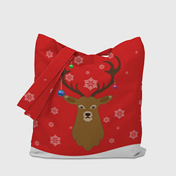 Сумка-шопер Новогодний олень New Years Deer, цвет: 3D-принт
