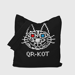Сумка-шоппер QR кот в стерео очках
