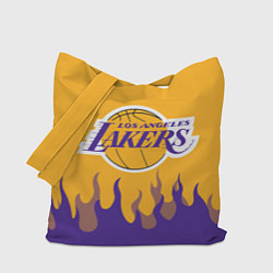 Сумка-шопер LA LAKERS NBA FIRE ЛЕЙКЕРС ОГОНЬ, цвет: 3D-принт