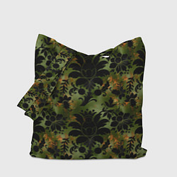 Сумка-шопер Темные тропические листья, цвет: 3D-принт