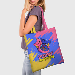 Сумка-шопер Huggy Wuggy and Kissy Missy Poppy Playtime, цвет: 3D-принт — фото 2