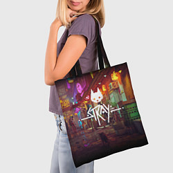 Сумка-шопер Stray: Poster, цвет: 3D-принт — фото 2