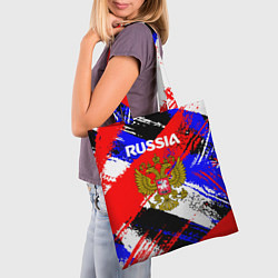 Сумка-шопер Russia Геометрия патриотизм, цвет: 3D-принт — фото 2