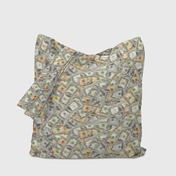 Сумка-шопер Доллары 1, 2, 10, 100 банкноты, цвет: 3D-принт