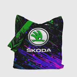 Сумка-шоппер Skoda разноцветные брызги