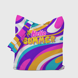 Сумка-шопер Привет Лето 3d Hello Summer, цвет: 3D-принт