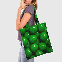 Сумка-шопер Крупный зеленый горошек, цвет: 3D-принт — фото 2