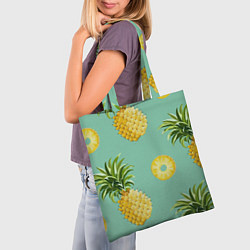 Сумка-шопер Большие ананасы, цвет: 3D-принт — фото 2