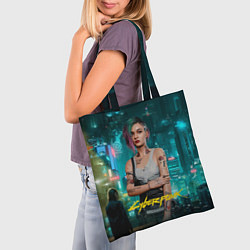 Сумка-шопер Judy Cyberpunk 2077, цвет: 3D-принт — фото 2