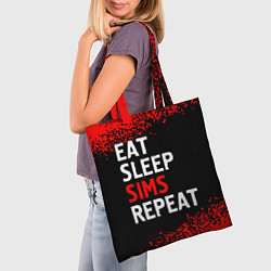 Сумка-шопер Eat Sleep Sims Repeat Краска, цвет: 3D-принт — фото 2