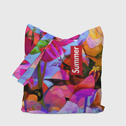 Сумка-шопер Красочный летний цветочный паттерн Summer color pa, цвет: 3D-принт