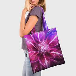 Сумка-шопер Неоновый Цветок Neon Flower, цвет: 3D-принт — фото 2