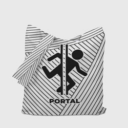 Сумка-шоппер Символ Portal на светлом фоне с полосами