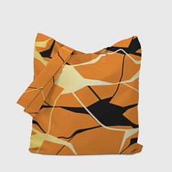 Сумка-шоппер Абстрактные полосы на оранжевом фоне