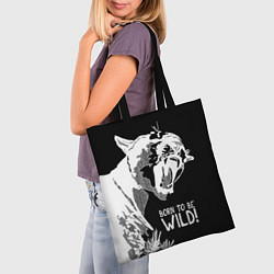 Сумка-шопер Cougar Born be wild!, цвет: 3D-принт — фото 2