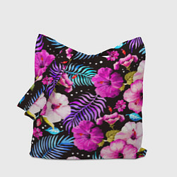Сумка-шопер Floral pattern Summer night Fashion trend, цвет: 3D-принт