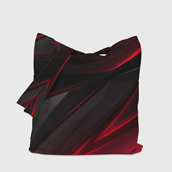 Сумка-шопер Красно-черный фон, цвет: 3D-принт