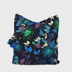 Сумка-шопер Color summer night Floral pattern, цвет: 3D-принт