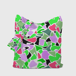 Сумка-шопер Abstract pattern green pink spots, цвет: 3D-принт