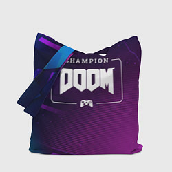 Сумка-шопер Doom Gaming Champion: рамка с лого и джойстиком на, цвет: 3D-принт