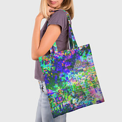 Сумка-шопер Красочный авангардный глитч Экспрессия, цвет: 3D-принт — фото 2