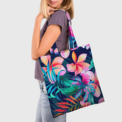 Сумка-шопер Яркие тропические цветы Лето, цвет: 3D-принт — фото 2