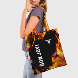 Сумка-шопер Bon Jovi и Пылающий Огонь, цвет: 3D-принт — фото 2