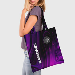 Сумка-шопер Ramones Violet Plasma, цвет: 3D-принт — фото 2