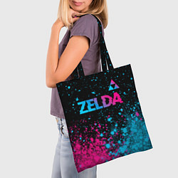 Сумка-шопер Zelda Neon Triforce, цвет: 3D-принт — фото 2