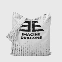 Сумка-шопер Imagine Dragons с потертостями на светлом фоне, цвет: 3D-принт
