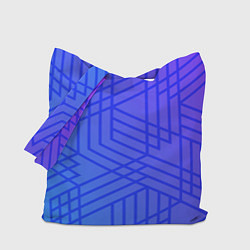 Сумка-шопер Синий градиент geometry, цвет: 3D-принт