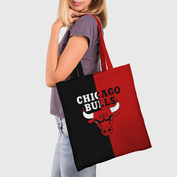 Сумка-шопер Чикаго Буллз black & red, цвет: 3D-принт — фото 2