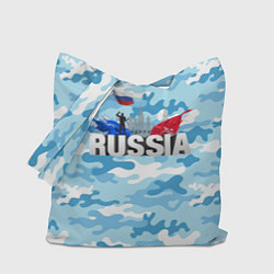 Сумка-шопер Russia: синий камфуляж, цвет: 3D-принт