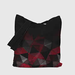 Сумка-шопер Черно-красный геометрический, цвет: 3D-принт