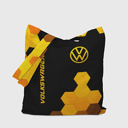 Сумка-шоппер Volkswagen - gold gradient: символ и надпись верти