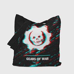 Сумка-шоппер Gears of War в стиле glitch и баги графики на темн