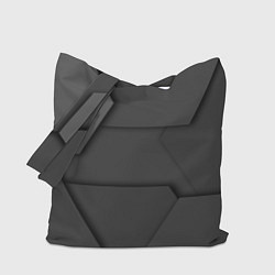 Сумка-шопер Черные геометрические фигуры в трехмерном простран, цвет: 3D-принт
