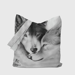 Сумка-шопер Love: Волк и волчица, цвет: 3D-принт