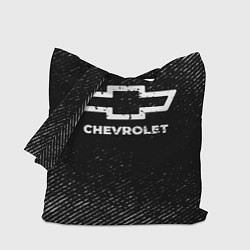 Сумка-шопер Chevrolet с потертостями на темном фоне, цвет: 3D-принт