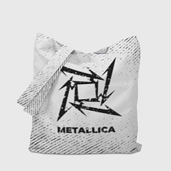 Сумка-шоппер Metallica с потертостями на светлом фоне
