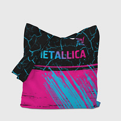 Сумка-шопер Metallica - neon gradient: символ сверху, цвет: 3D-принт