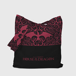 Сумка-шопер Дом Дракона паттерн с драконами и логотип, цвет: 3D-принт
