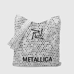 Сумка-шопер Metallica glitch на светлом фоне: символ сверху на, цвет: 3D-принт