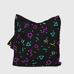 Сумка-шопер Colored neon geometric shapes, цвет: 3D-принт