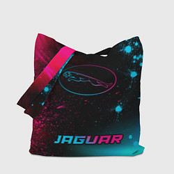 Сумка-шопер Jaguar - neon gradient: символ, надпись, цвет: 3D-принт