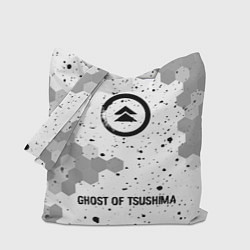 Сумка-шоппер Ghost of Tsushima glitch на светлом фоне: символ с