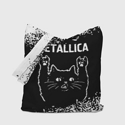 Сумка-шопер Группа Metallica и рок кот, цвет: 3D-принт
