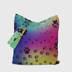 Сумка-шоппер Следы кошек и птиц